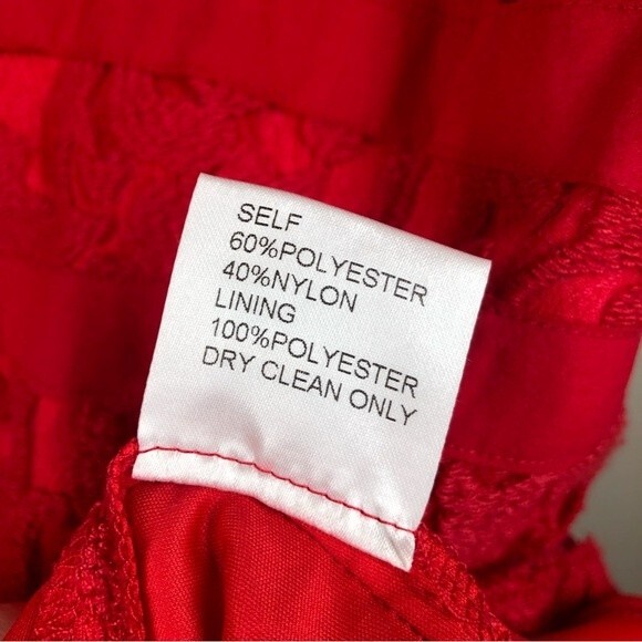 Tadashi Shoji Pink Lace Overlay Sleeveless Dress Ribbon Waist Fit & Flare S 16 - Picture 10 of 11